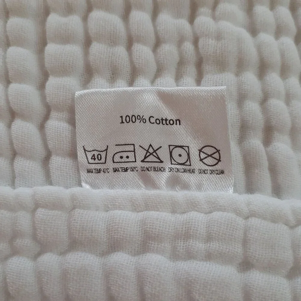 BambooCart Baby Bath Towel Infant Swaddle Receiving Blanket White